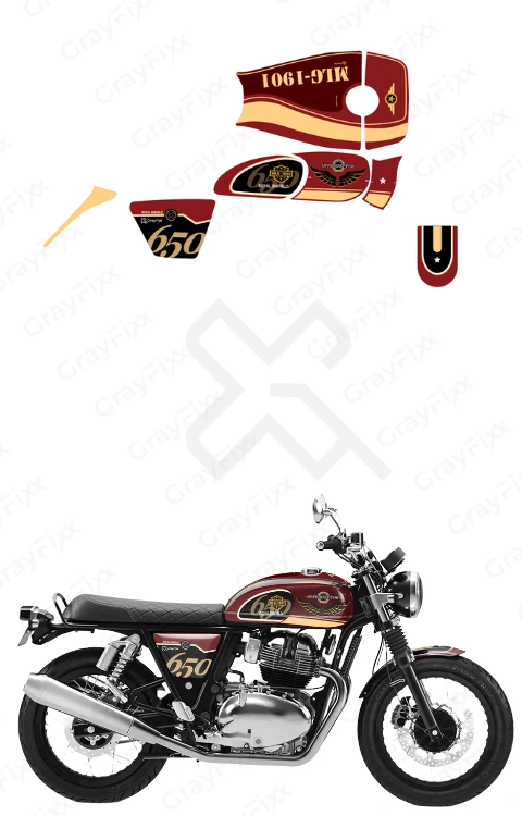 Stripe Edition Full Body Sticker Compatible with Interceptor 650 | Made in Premium Gloss Vinyl with FPF (Fade Protection Film), Precut Sticker, Waterproof, Pack of 1